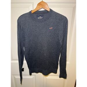Hollister Men’s Crew Neck Sweater Medium Blue Knit Lightweight Pullover